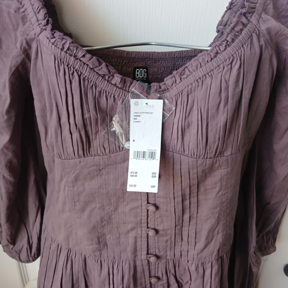 BDG Mauve Button-Front Dress Size Medium - Picture 4 of 5